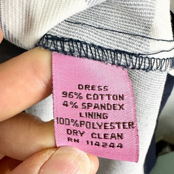 Eliza J Polka Dot Fit and Flare Dress Navy White Size 14 - Picture 6 of 6